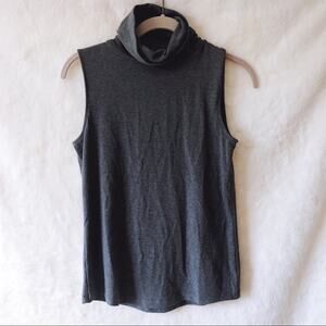 Ann Taylor Gray Sleeveless Turtleneck Top